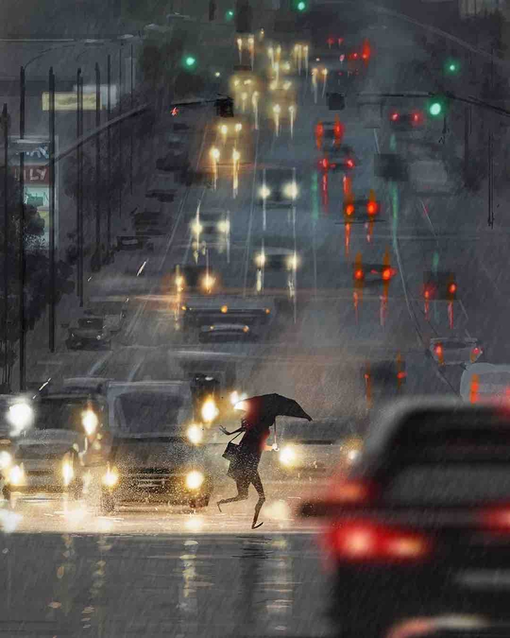 on a rainy day