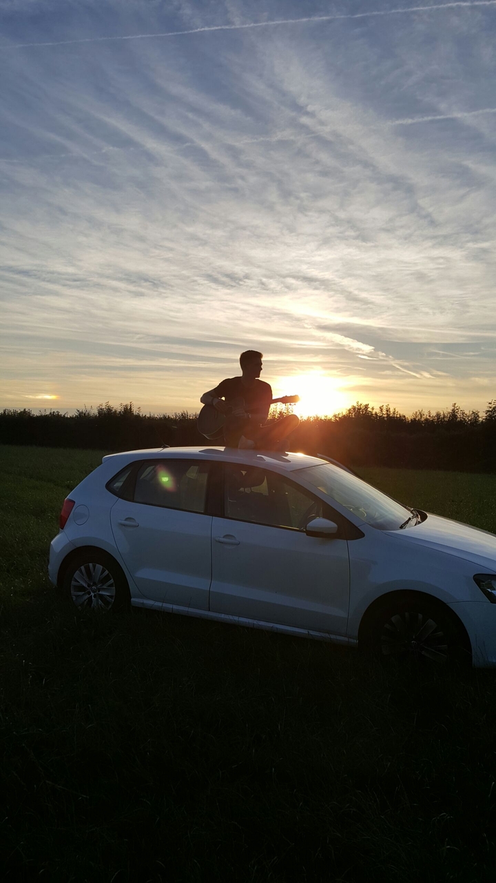 Guitar at sunset
