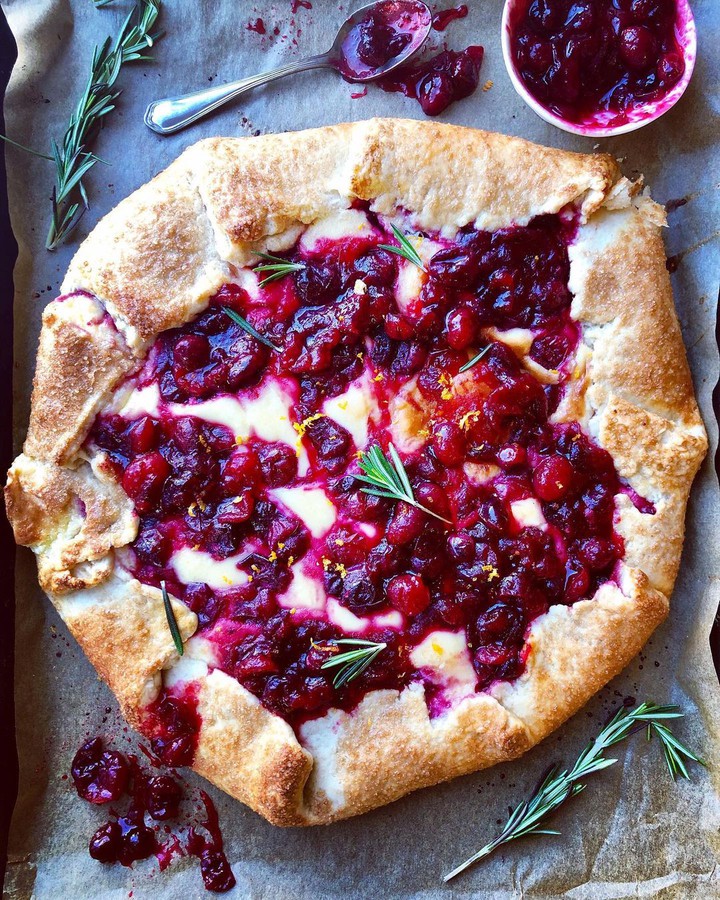 Cranberry cheesecake galette