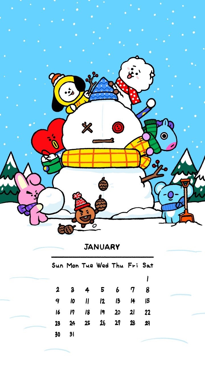 BT21 January 2022 Calendar