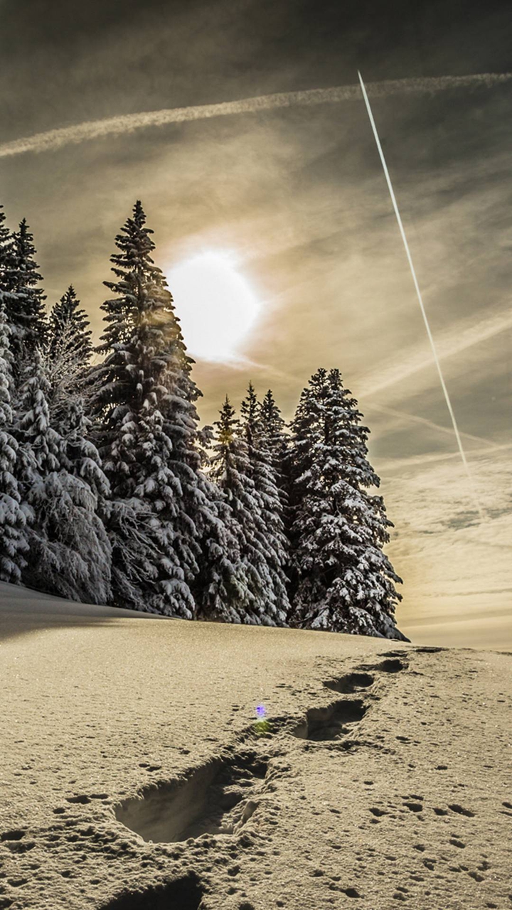 Fussabdrücke im Schnee