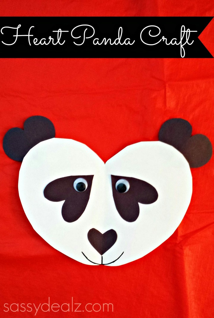 Heart panda craft