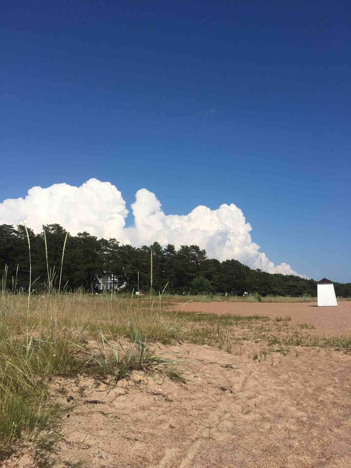 the sky and the beach