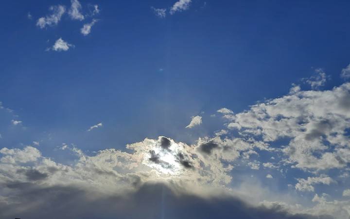 Sun behind the clouds