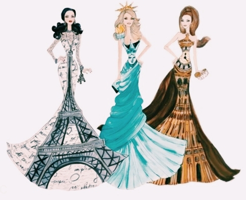 Fashion Drawing: Unique Evening Gown