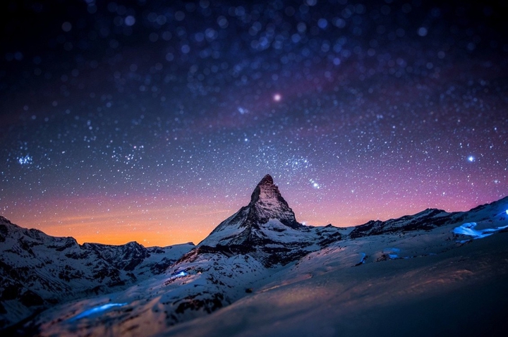 Mountain night sky