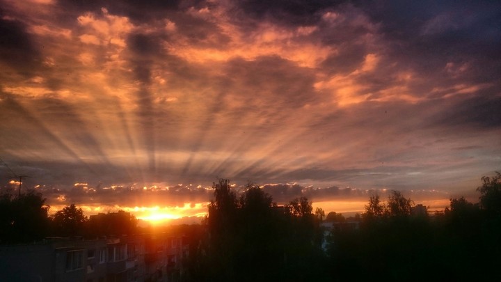 sunset in Kaunas