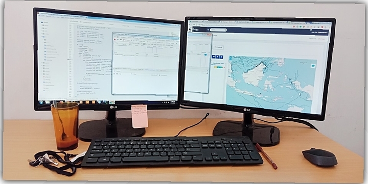 Desktop of a programmer