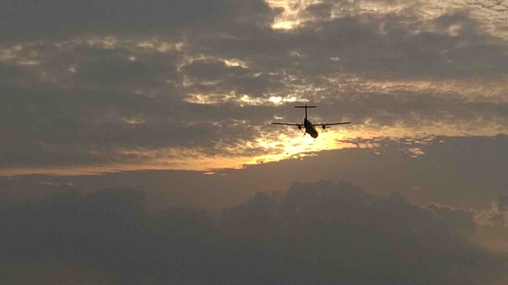sunset plane shot