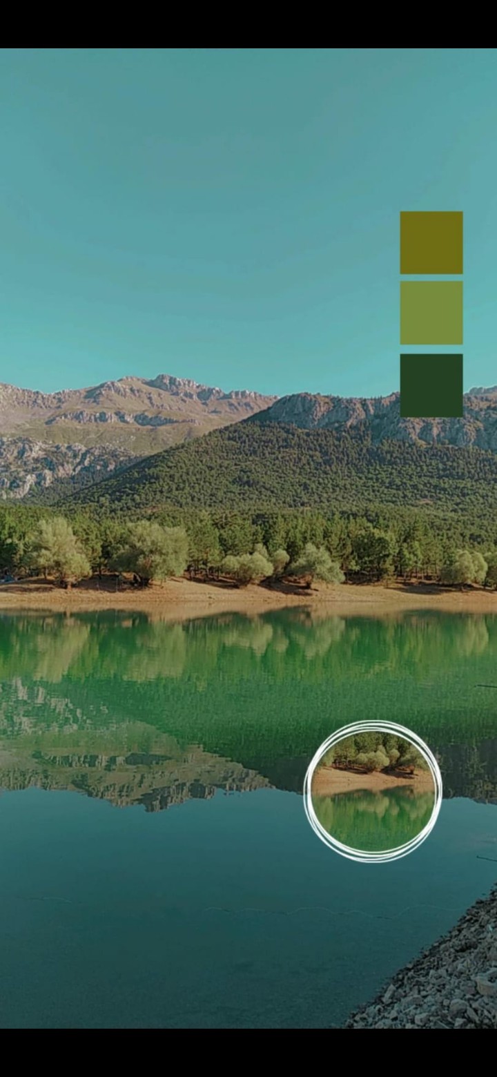 mountain and lake