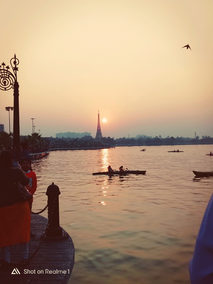 Sunset time at lake