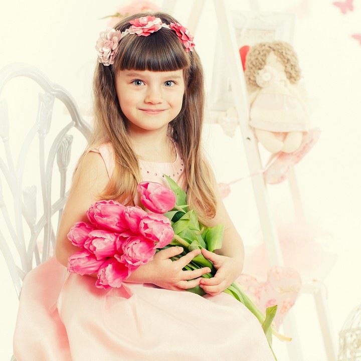 beautiful girl with flowers