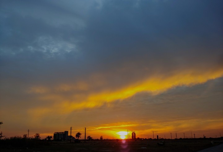 Sunset over the city
