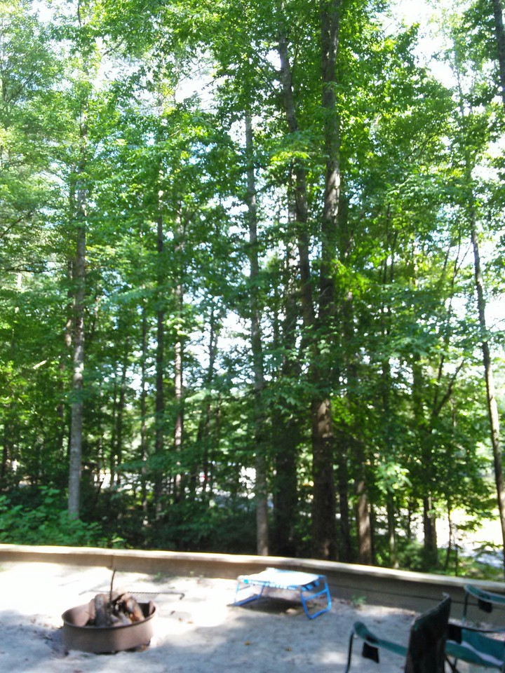 Camping at Warrior Creek near Wilkesboro, NC.