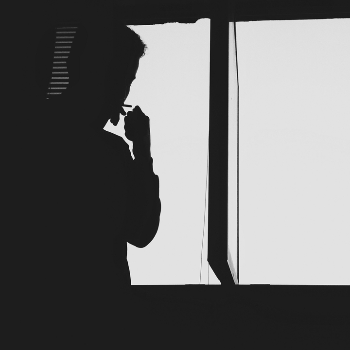 Sad cigarette man