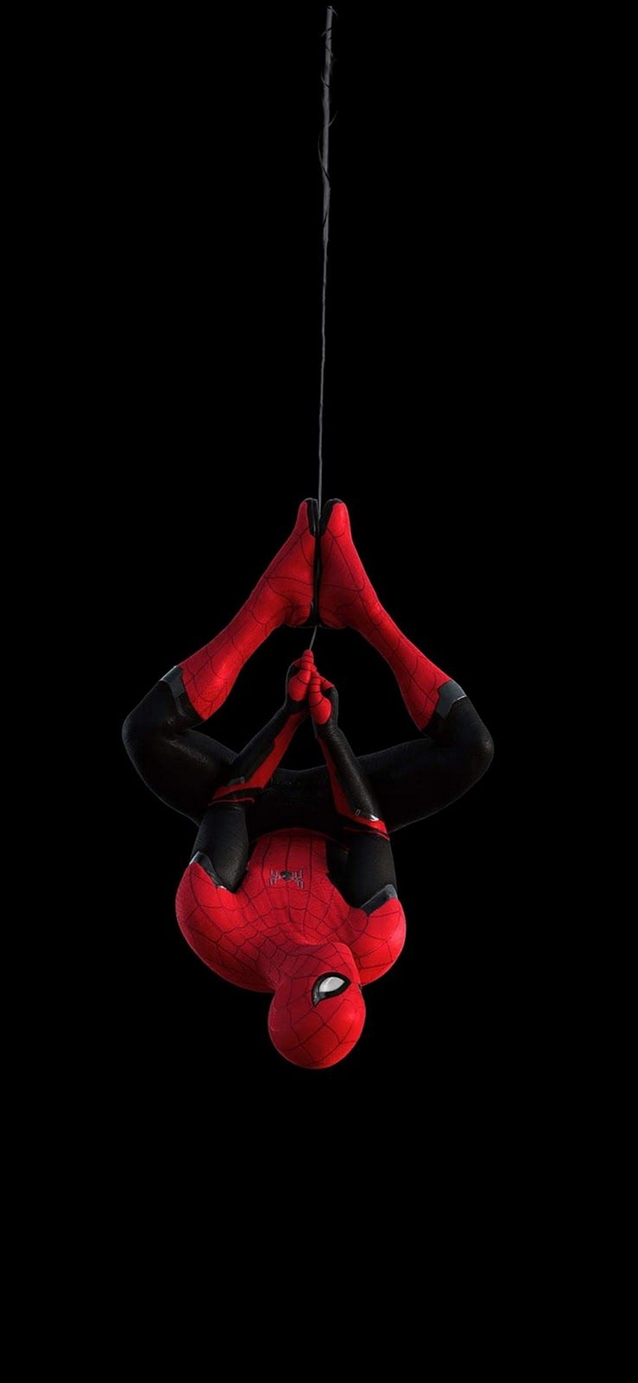 Amoled black background spiderman wallpaper