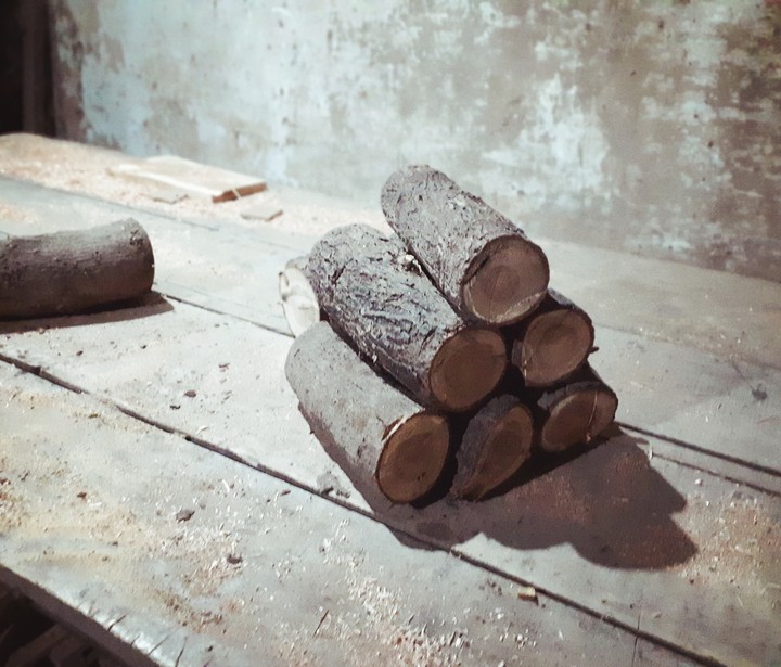 logs on the table