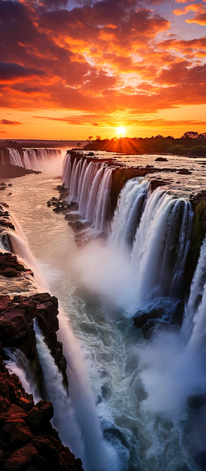 sfondi waterfall, dusk
