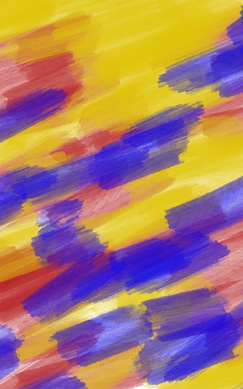 Abstract Colorful Oil Painting Background with Brush Strokes in Yellow, Blue, and Purple