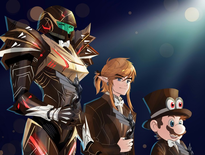 Samus, Link, Mario.