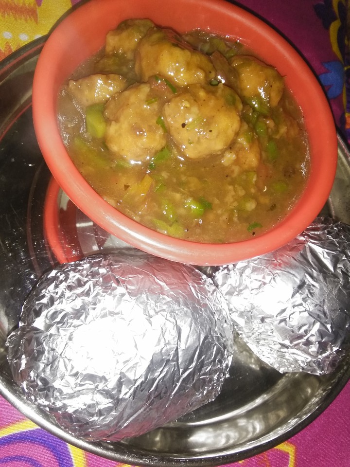 today dinner... manchurian and burgers... my click