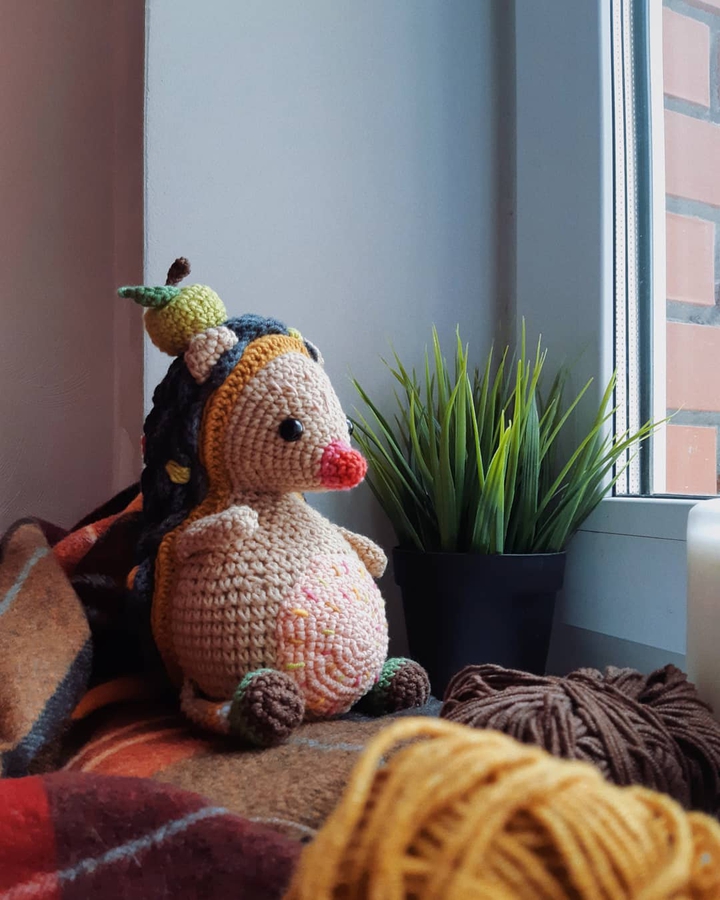 crocheted hedgehog
