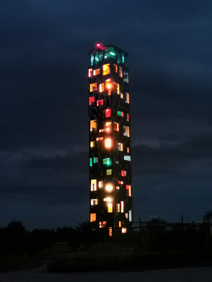 Colourful Tower at night