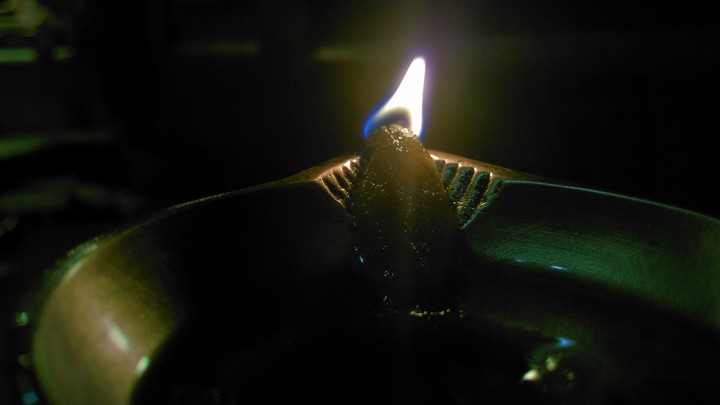 The burning lamp.