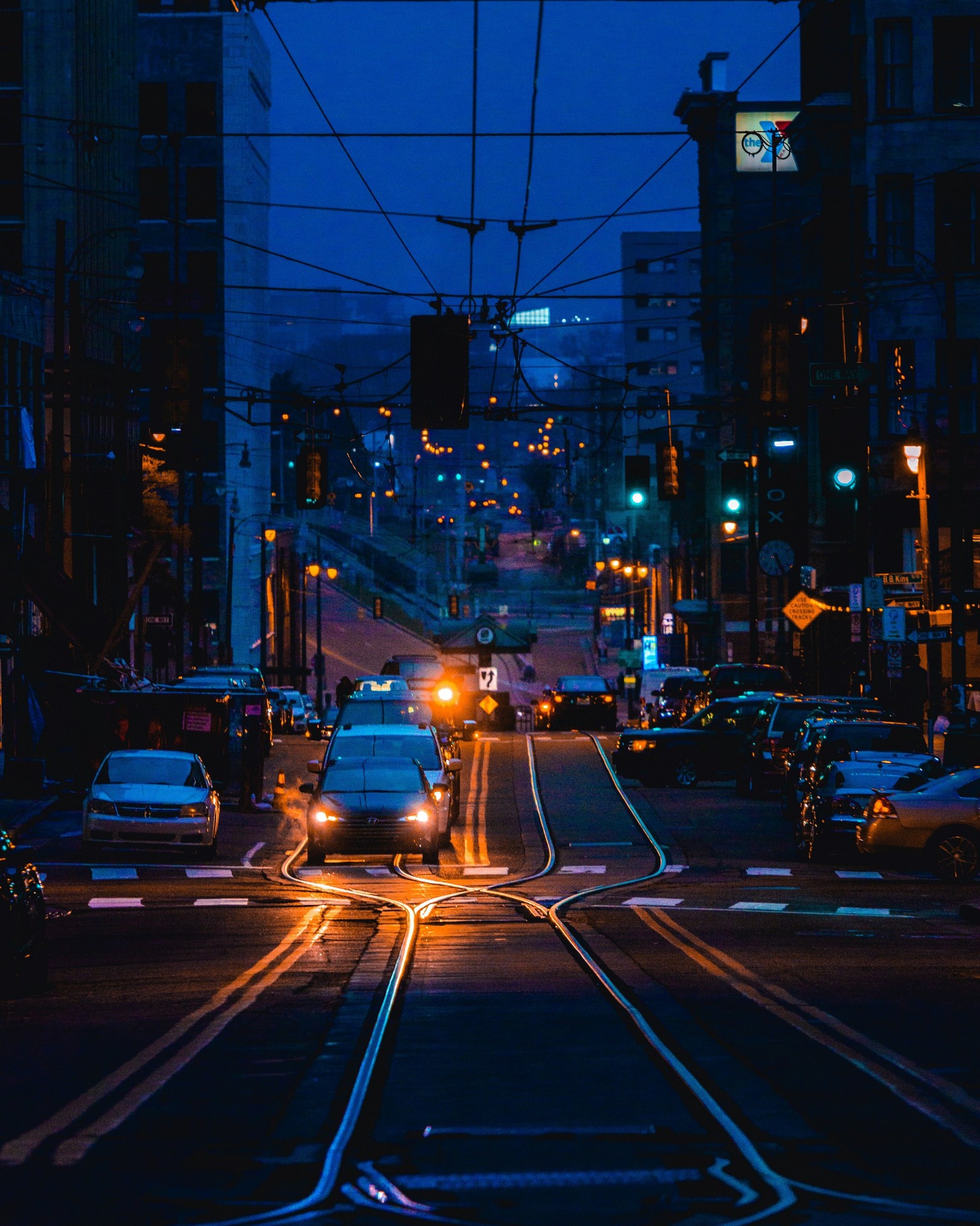 tapety road, night