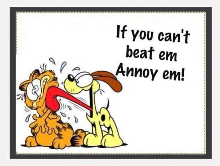 If you can't beat them Annoy them
