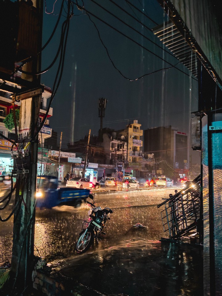 Nighttime shot of a street