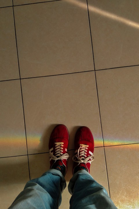 shoes with rainbow