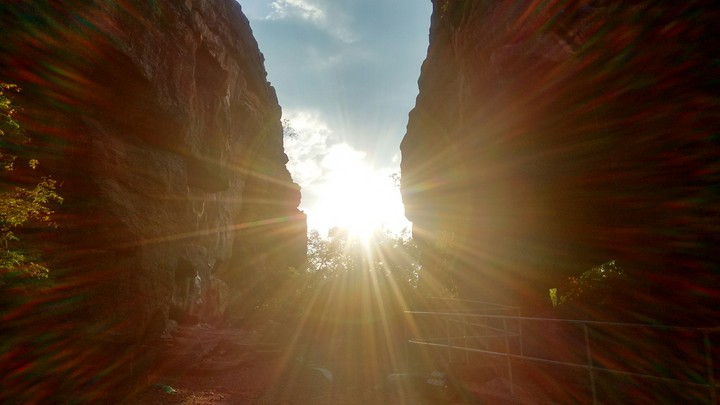 Sunset Through the Rocks