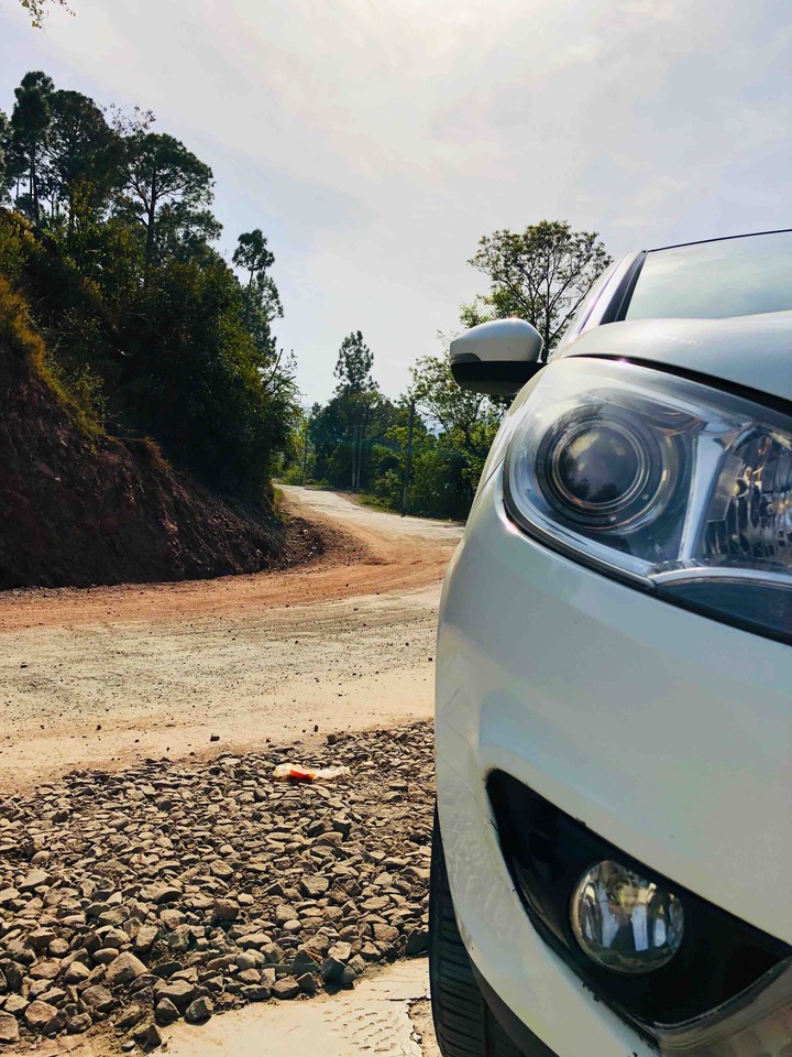 beauty of mountainous road from the eye of car