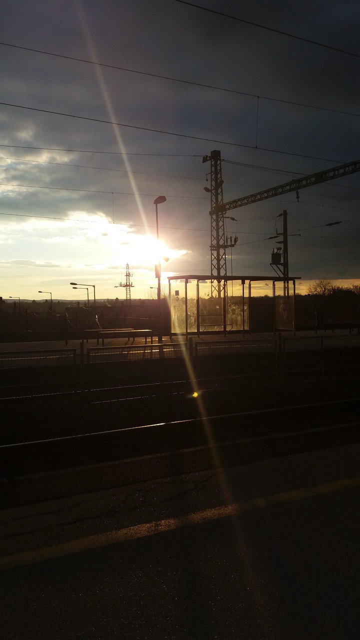 Trainstation during sunset