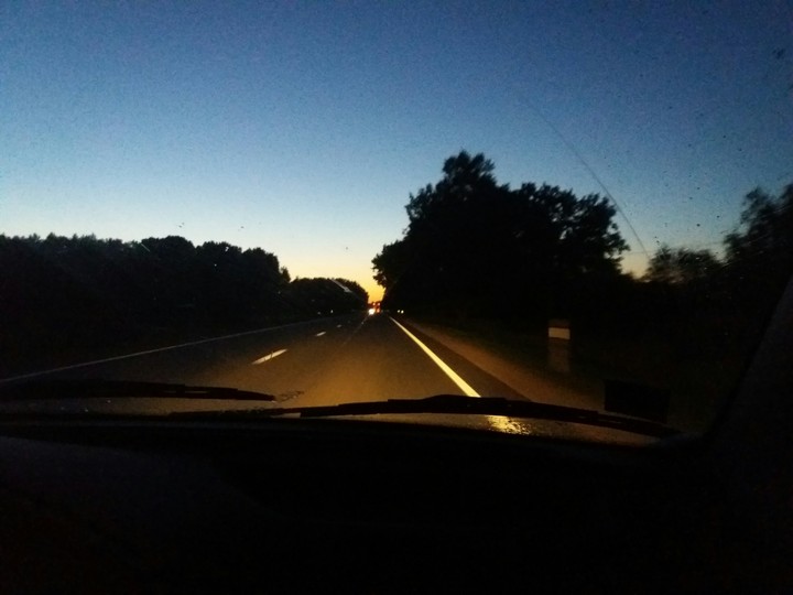 it was when I whit my mom, going home, after concert
