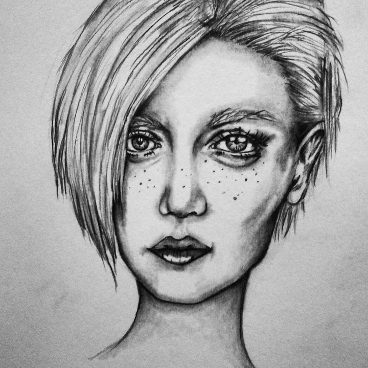 Lady in Black and White