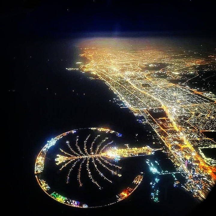 Top view of Palm Jumeirah,Dubai