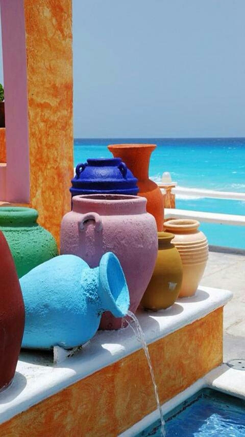 Colorful clay pot