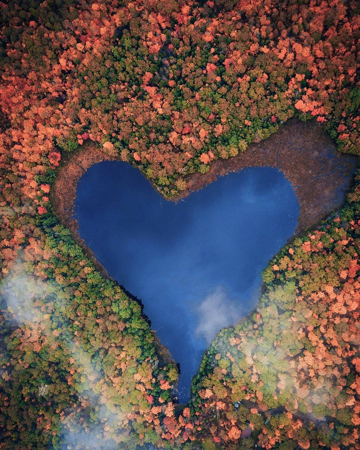 Heart shape lake