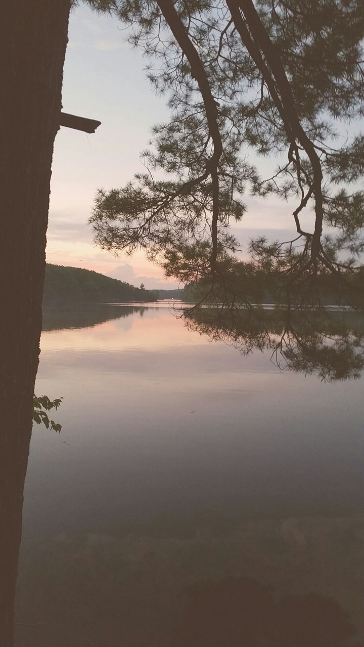Sunset over lake