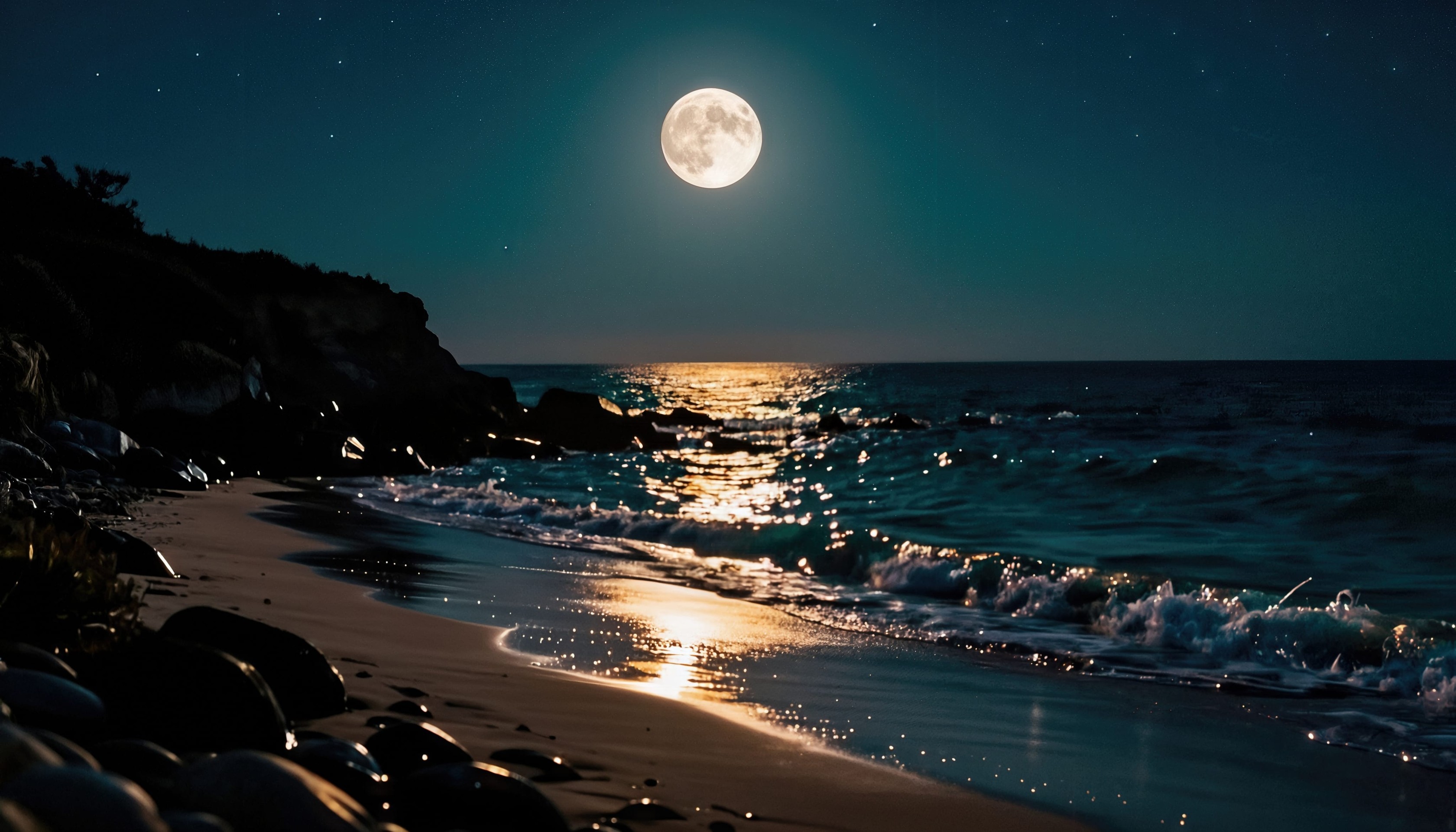 sfondi coast, moonlight