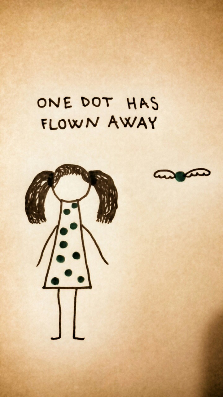 one dot has flown away