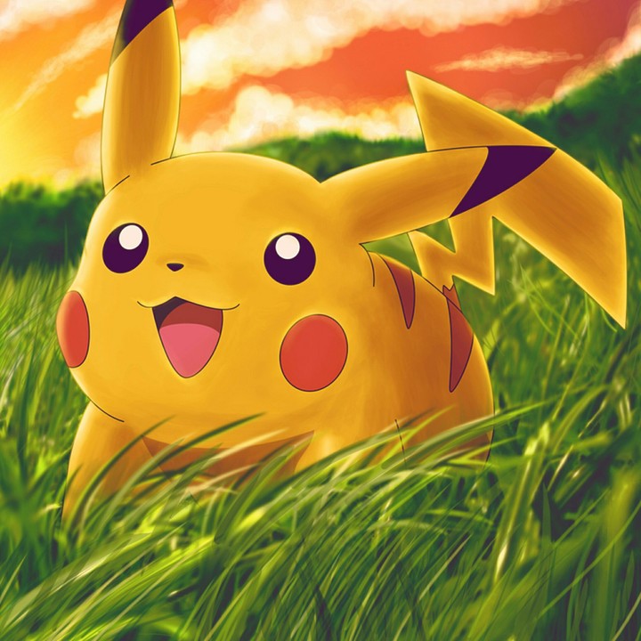Pikachu running in grass