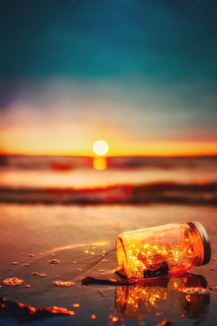 Sunset and a Glass Jar :D