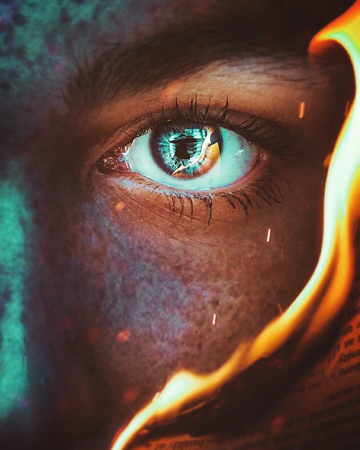 eyes on fire