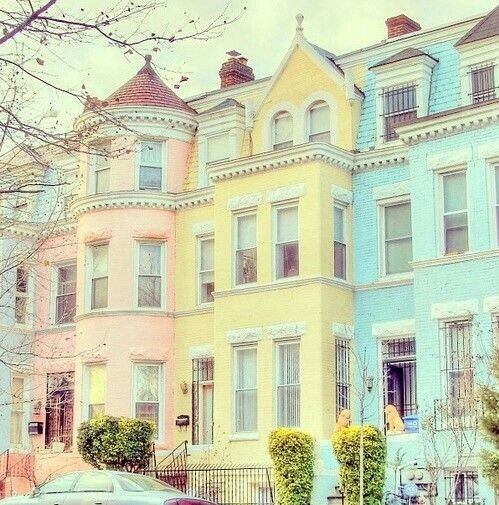 Pastel buildings
