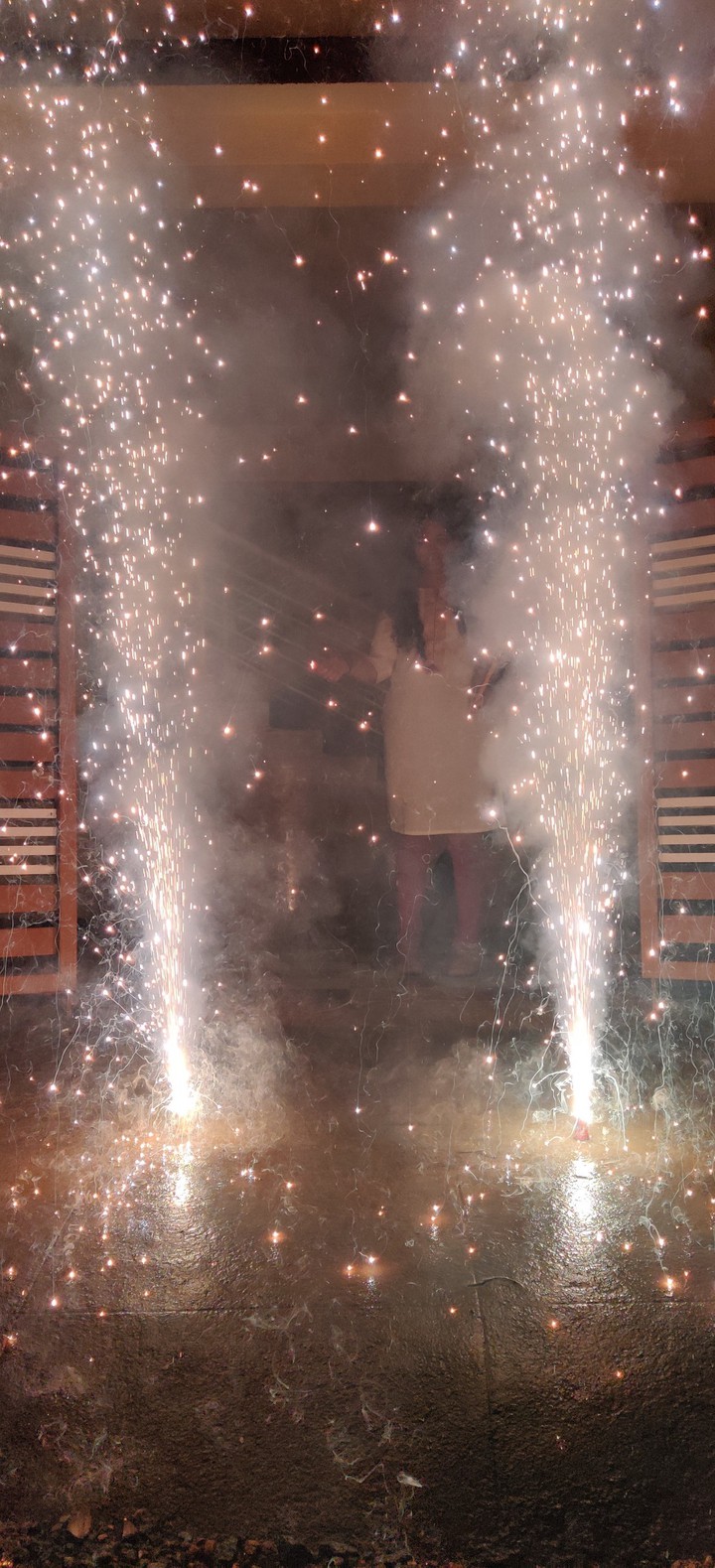 crackers and lights in the night or Diwali