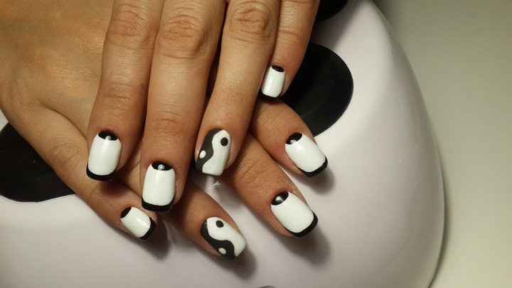 black and white