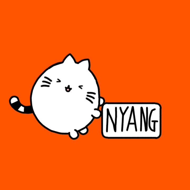 'NYANG' 간판을 든 몽냥이